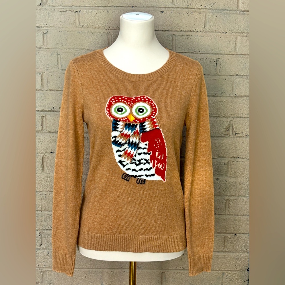 Talbots brown Owl Sweater XS
